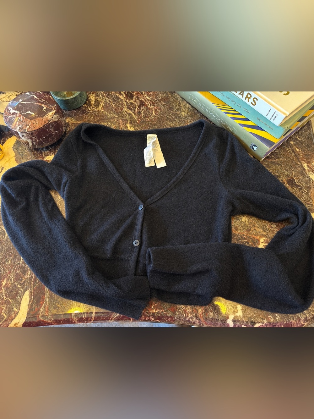 Alo Yoga Alolux Me Time Cropped Cardigan Size Small Black